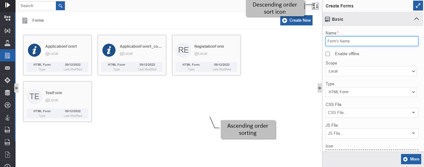 Ascending order display Ascending order display