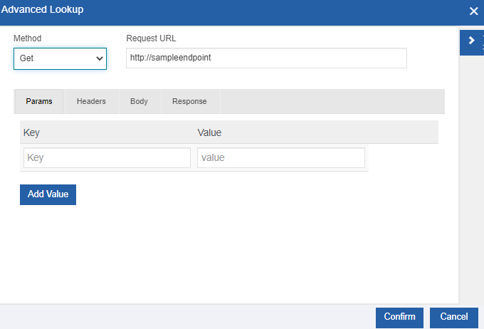 Advanced Lookup pop-up Advanced Lookup pop-up