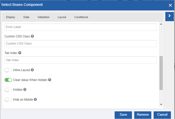 Select Box component configuration Select Box component configuration