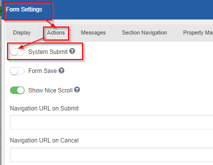Form Settings Form Settings