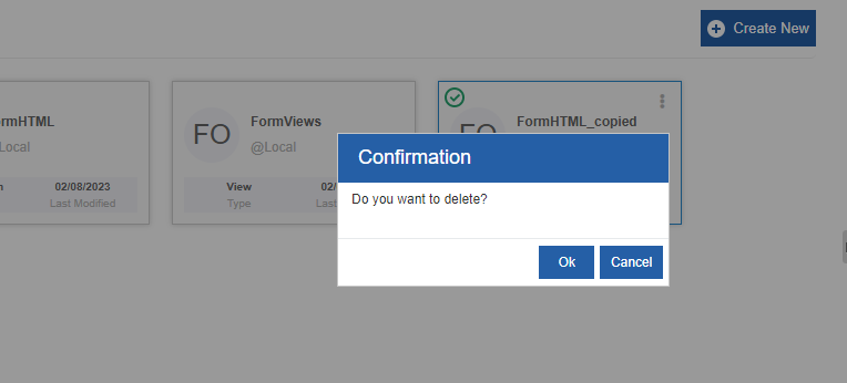 Form Delete confirmation Form Delete confirmation