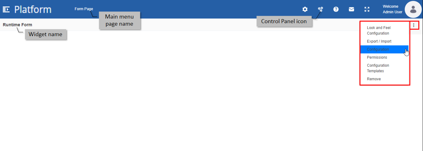 Configuring Runtime Form Configuring Runtime Form