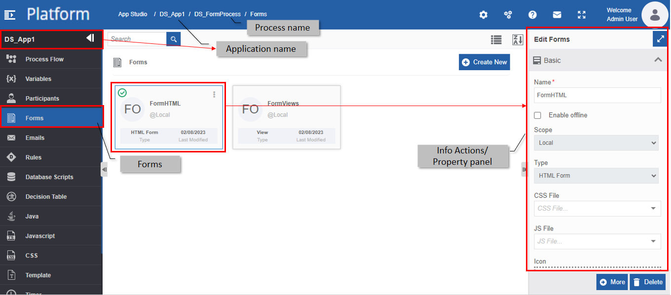 Form list page Form list page