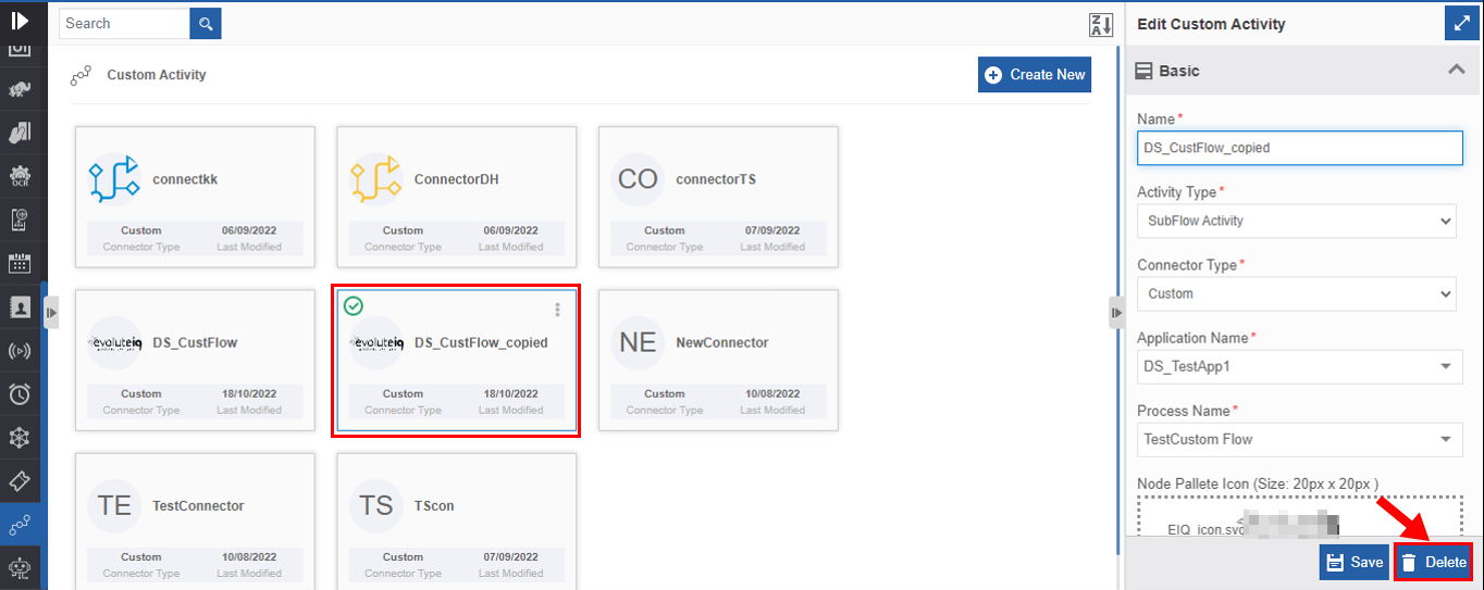 Deleting custom activity Deleting custom activity