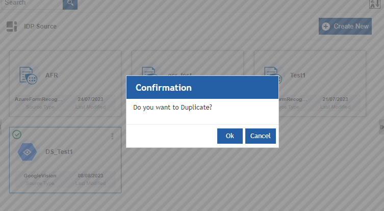 Duplicate confirmation Duplicate confirmation