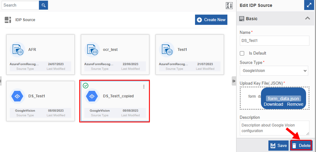 Deleting IDP Source Deleting IDP Source