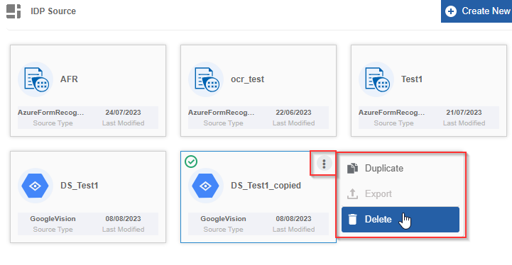 Delete action in More Actions Delete action in More Actions