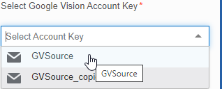 Select Google Vision Account Key Select Google Vision Account Key