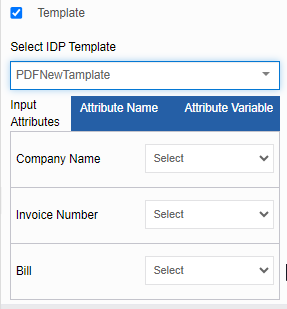 Input attributes and variable mapping Input attributes and variable mapping