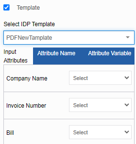 Input attributes and variable mapping Input attributes and variable mapping