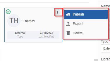 The Publish option in More Actions The Publish option in More Actions