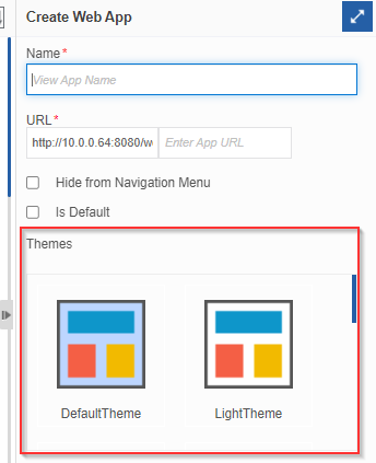 Themes in Web App configuration Themes in Web App configuration