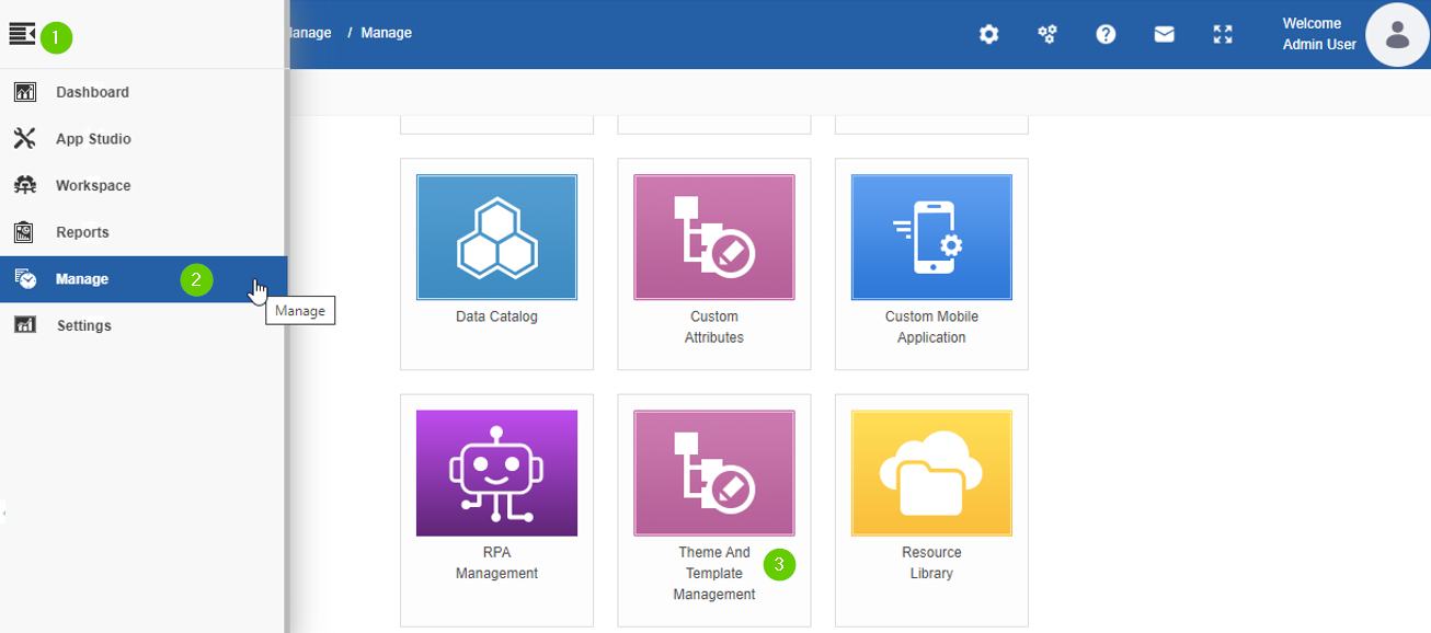 Themes Section in Manage Themes Section in Manage