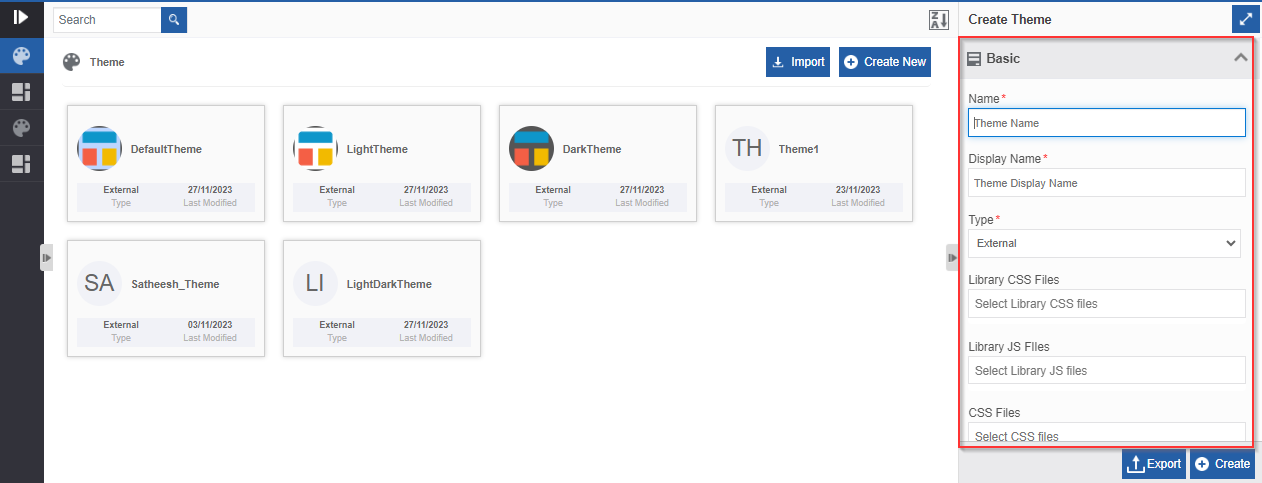 Creating New Theme Creating New Theme