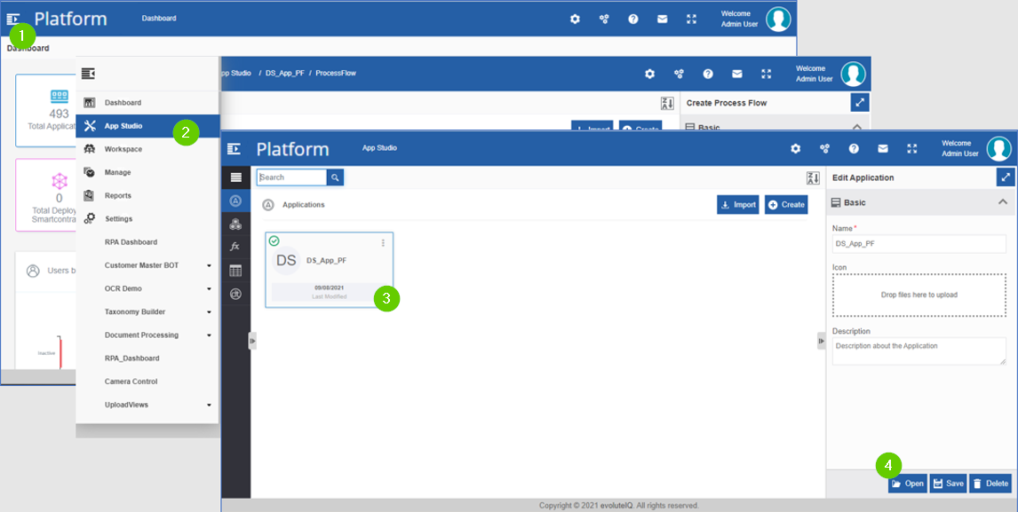 Steps for viewing the list of process flows Steps for viewing the list of process flows