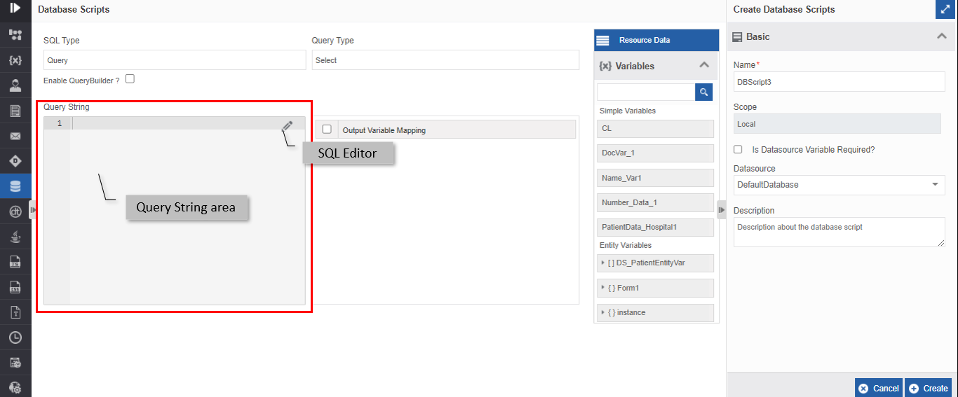 Query String and SQL Editor Query String and SQL Editor