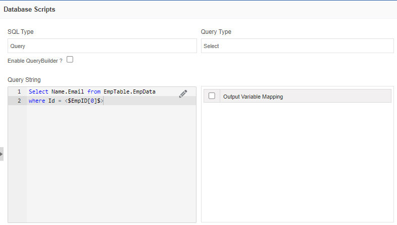 Example of Select query type Example of Select query type