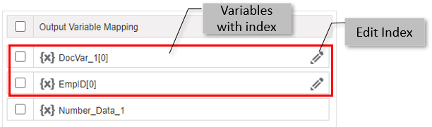 index variables index variables