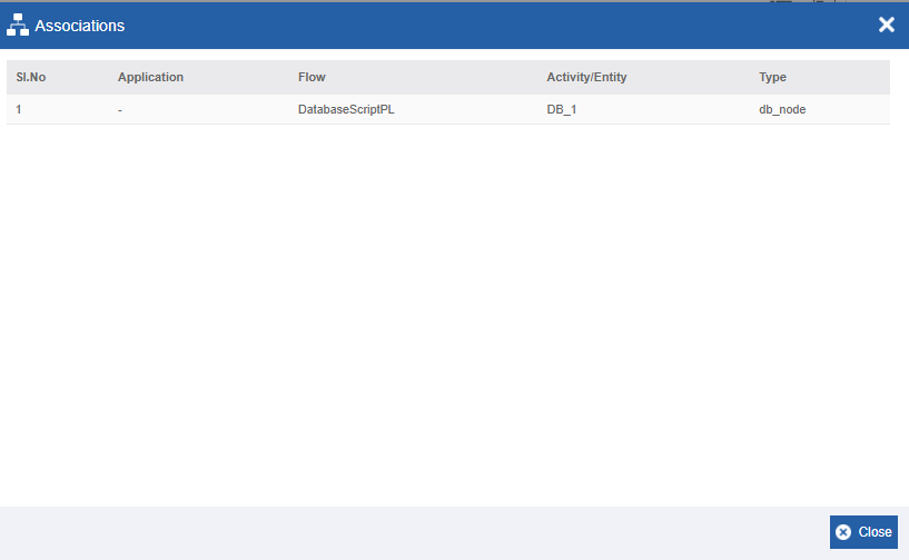 Database script associations Database script associations