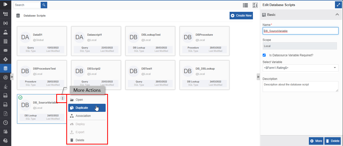 Duplicating database script Duplicating database script