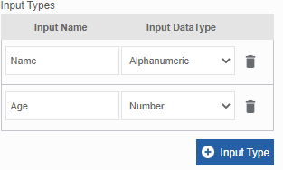 Input Data Type Input Data Type