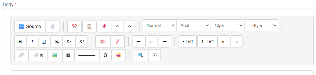 Email body Email body