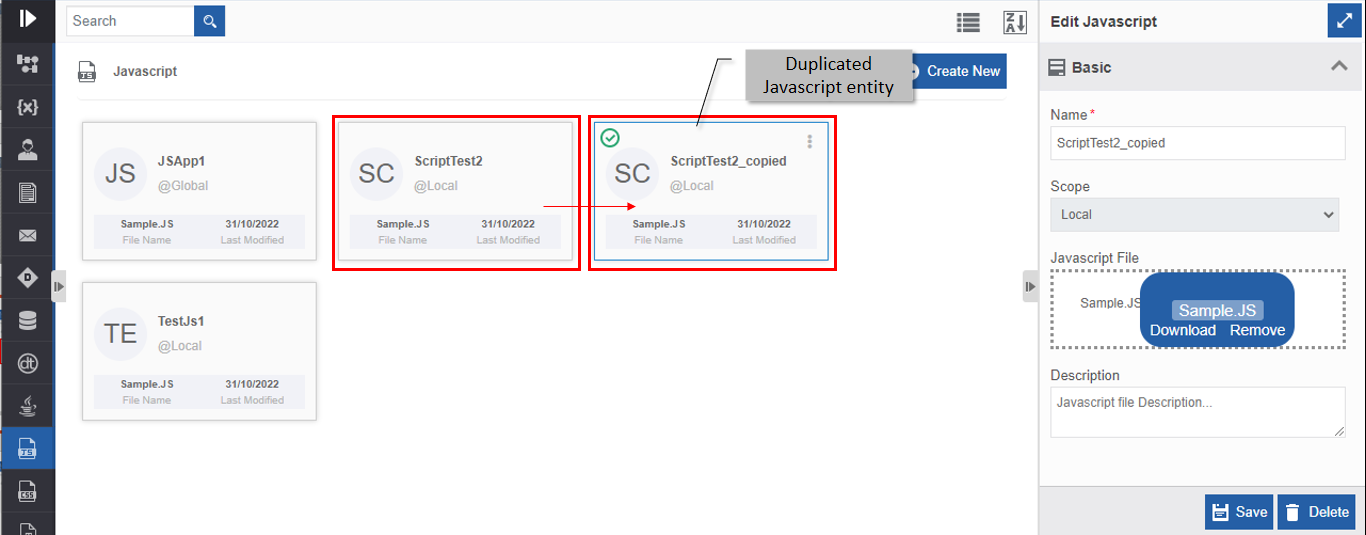 The duplicated JavaScript entity The duplicated JavaScript entity