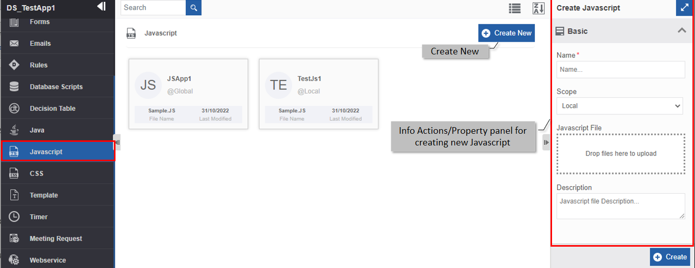 Creating a new JavaScript entity Creating a new JavaScript entity