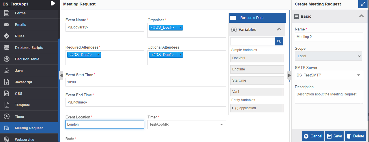 Meeting Request template configuration Meeting Request template configuration