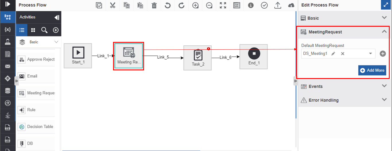 Meeting Request mapping for the Meeting Request activity Meeting Request mapping for the Meeting Request activity
