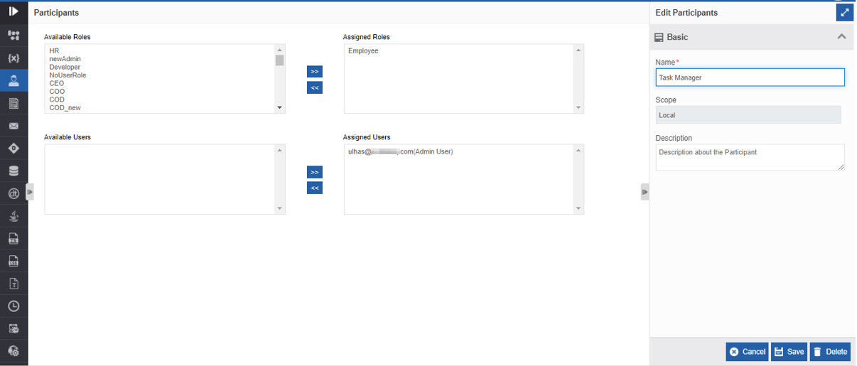Assigned Roles and Users details Assigned Roles and Users details