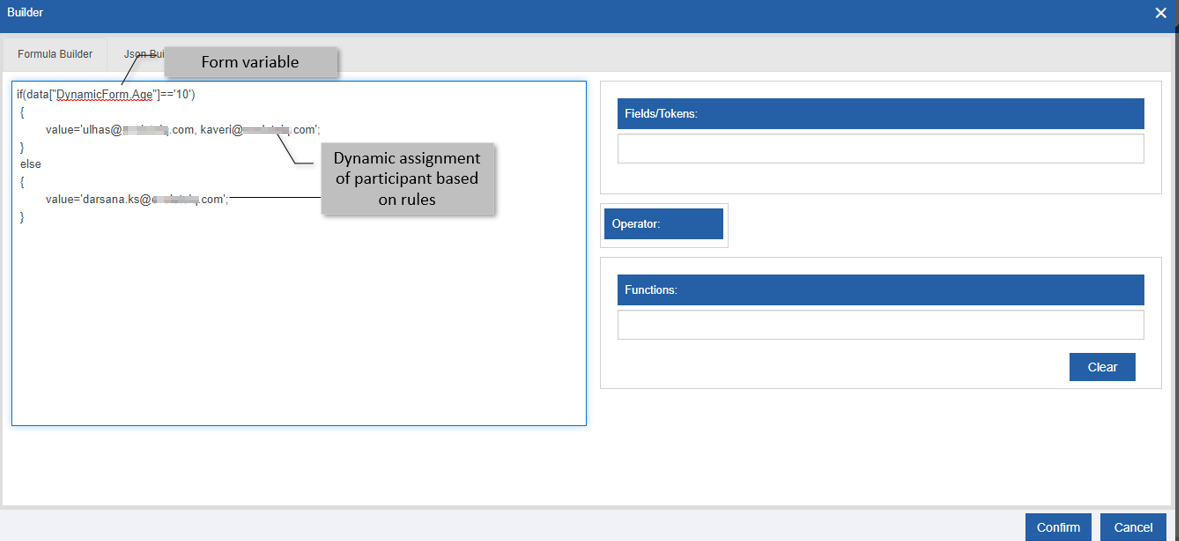 Defining dynamic participants in the Form builder Defining dynamic participants in the Form builder