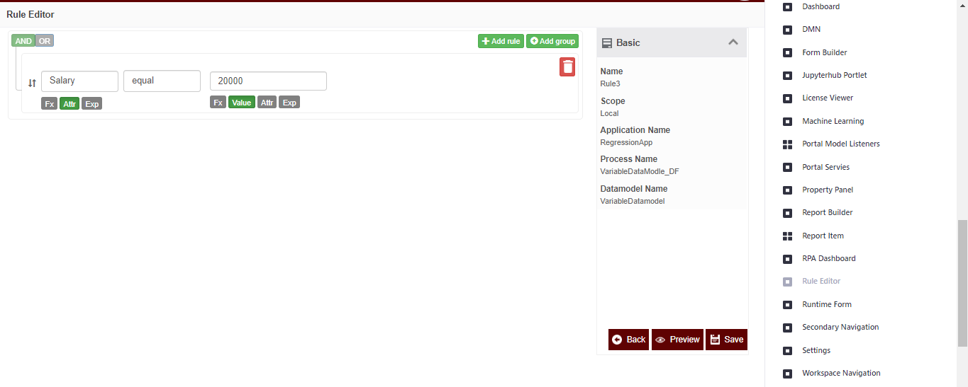 Rule editor details (for specific query) Rule editor details (for specific query)
