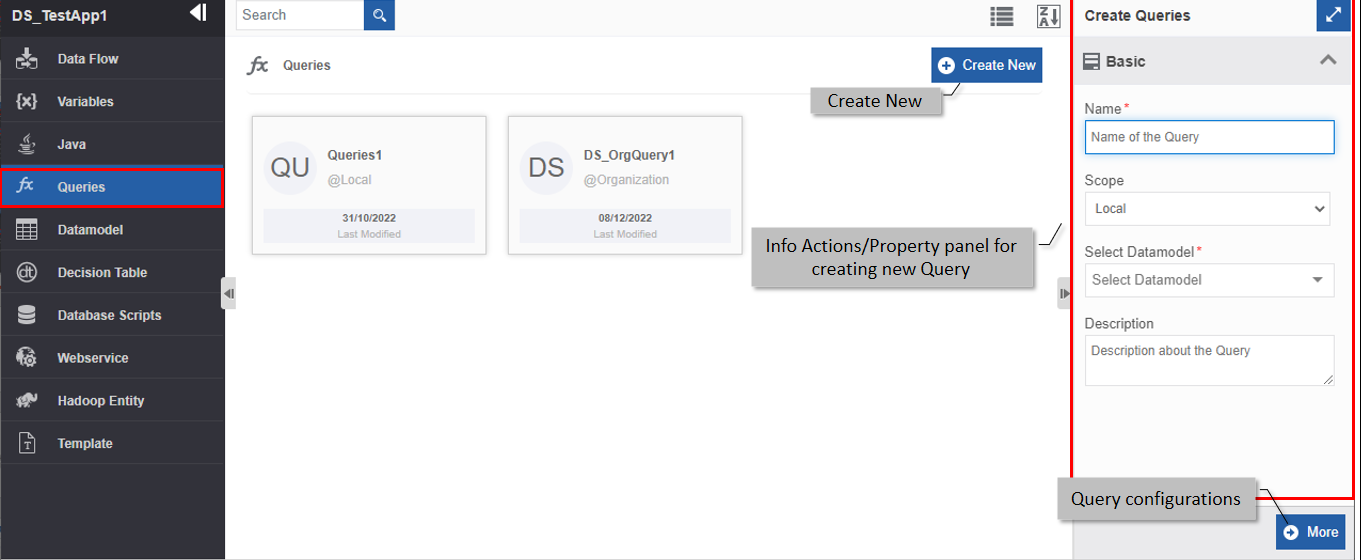 Creating a new query Creating a new query