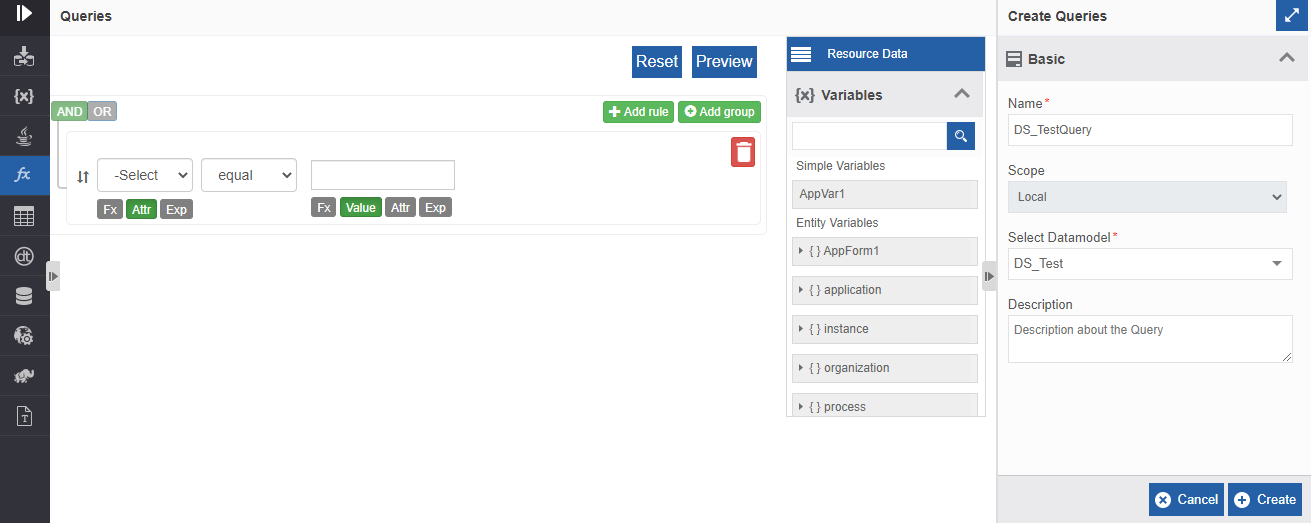 Query builder and configuration details Query builder and configuration details