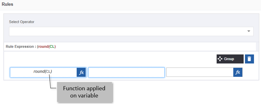 Function applied on a variable Function applied on a variable