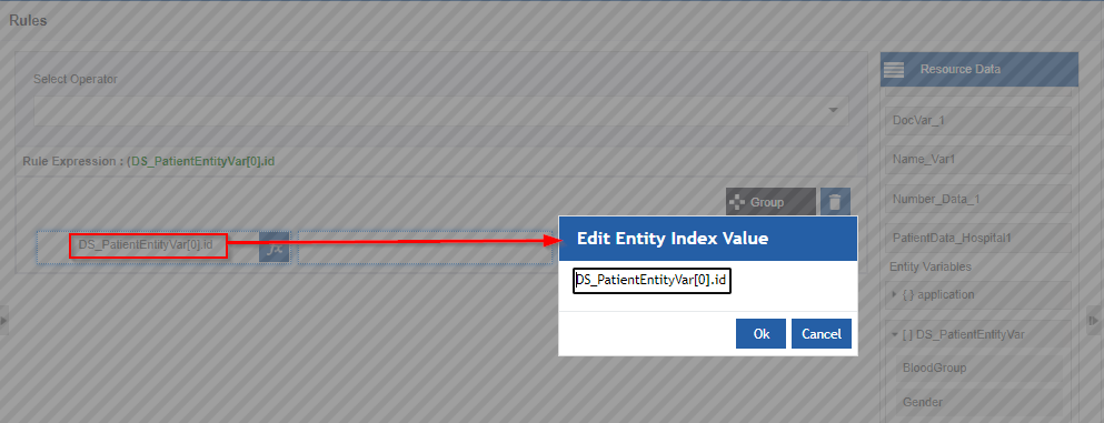 Entity index value Entity index value