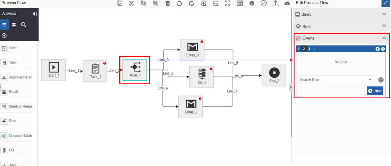 Rule mapping in the Events Rule mapping in the Events