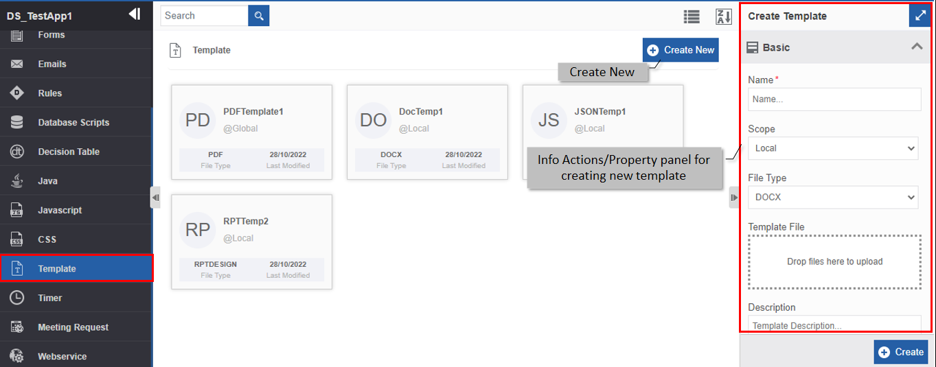 Creating a new template Creating a new template