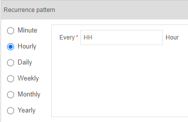 Recurrence Pattern hour Recurrence Pattern hour