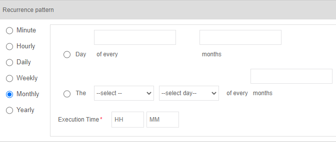 Recurrence Pattern monthly Recurrence Pattern monthly