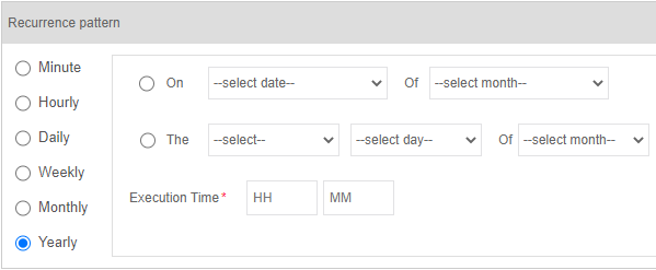 Recurrence Pattern yearly Recurrence Pattern yearly