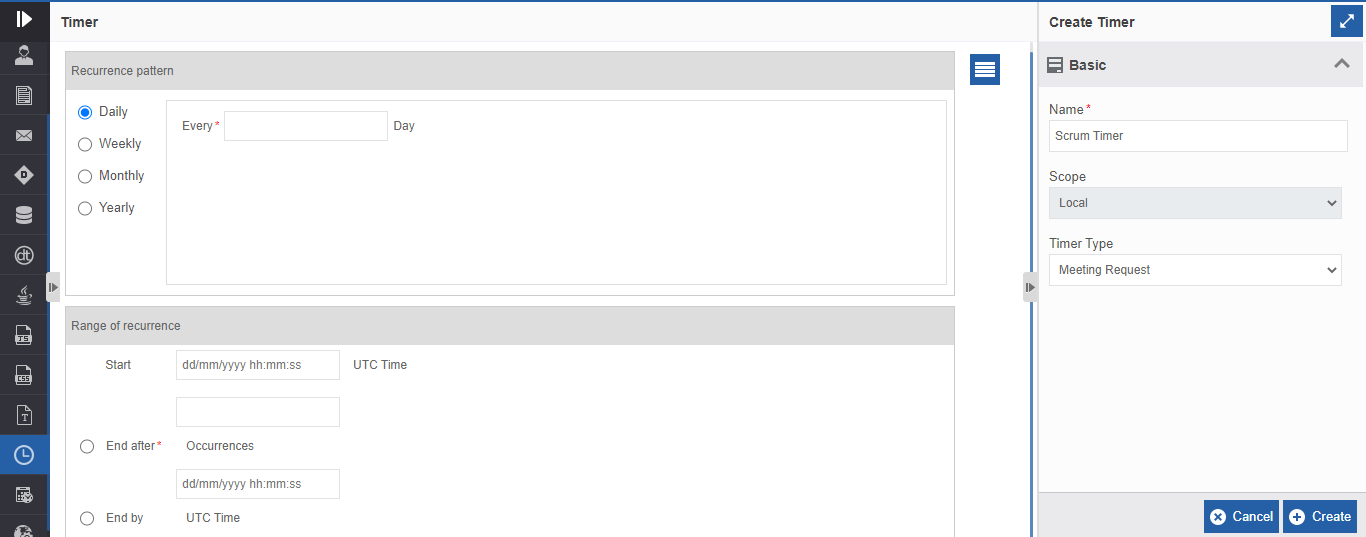 Timers configuration conditions and rules Timers configuration conditions and rules