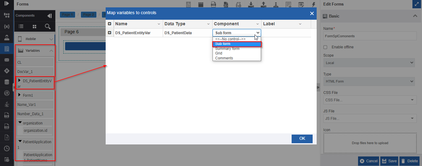 Map Variables to Controls Map Variables to Controls