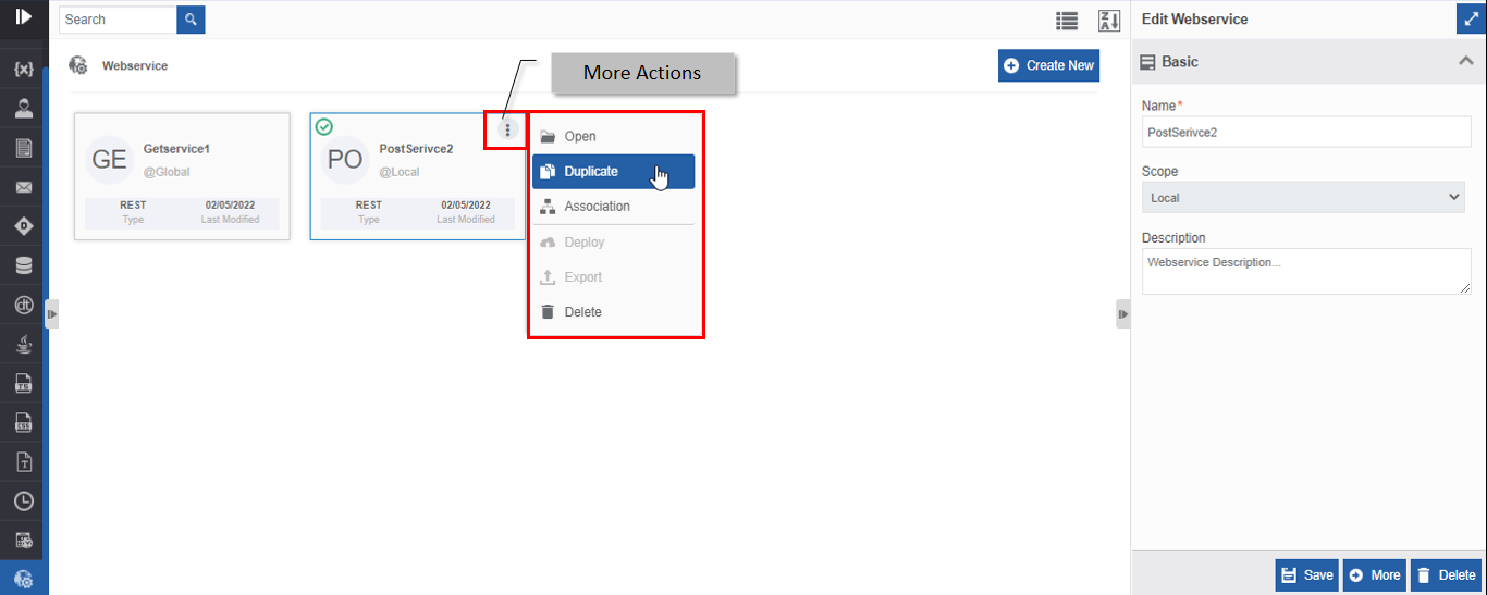 Duplicating webservice Duplicating webservice
