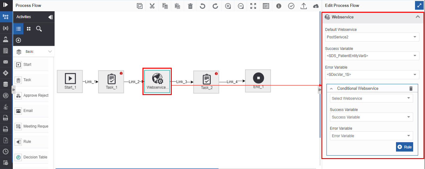 Webservice configuration for the webservice activity Webservice configuration for the webservice activity