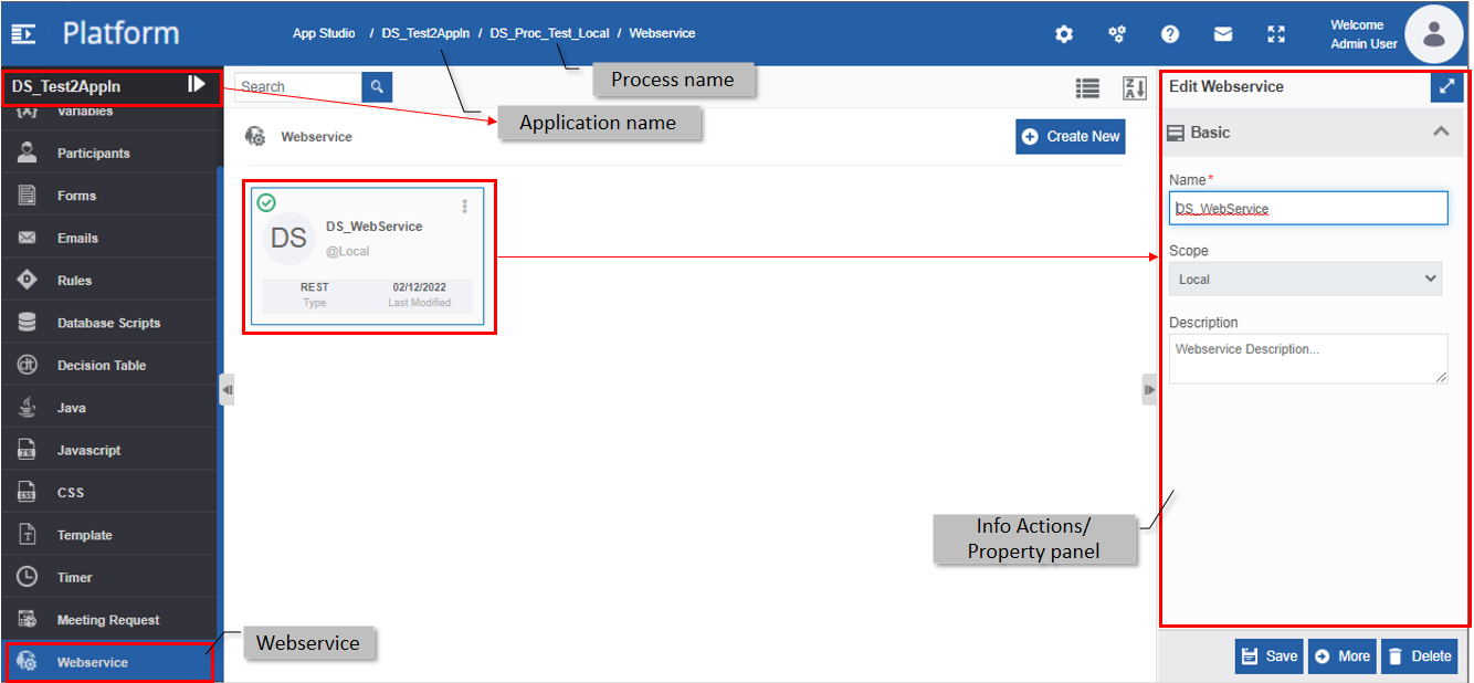 webservice details webservice details