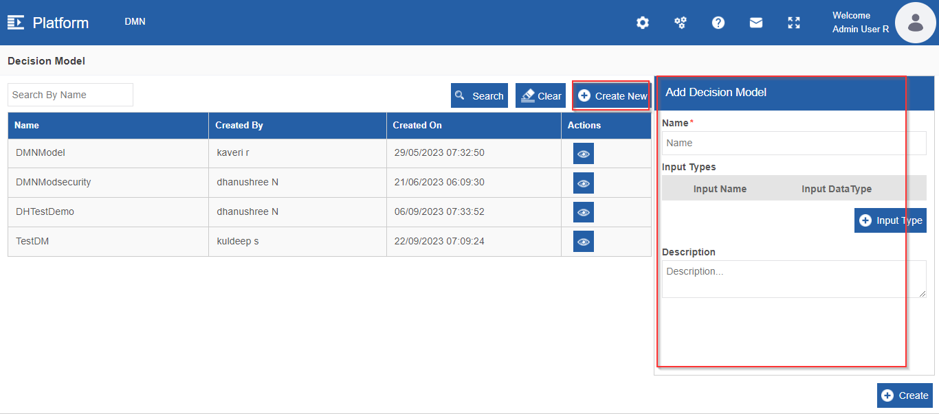 Creating a new data model Creating a new data model