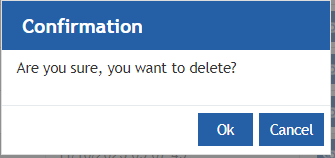 Delete confirmation Delete confirmation