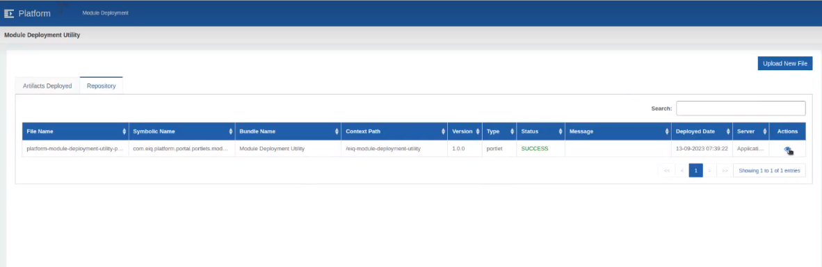Repository tab with details Repository tab with details
